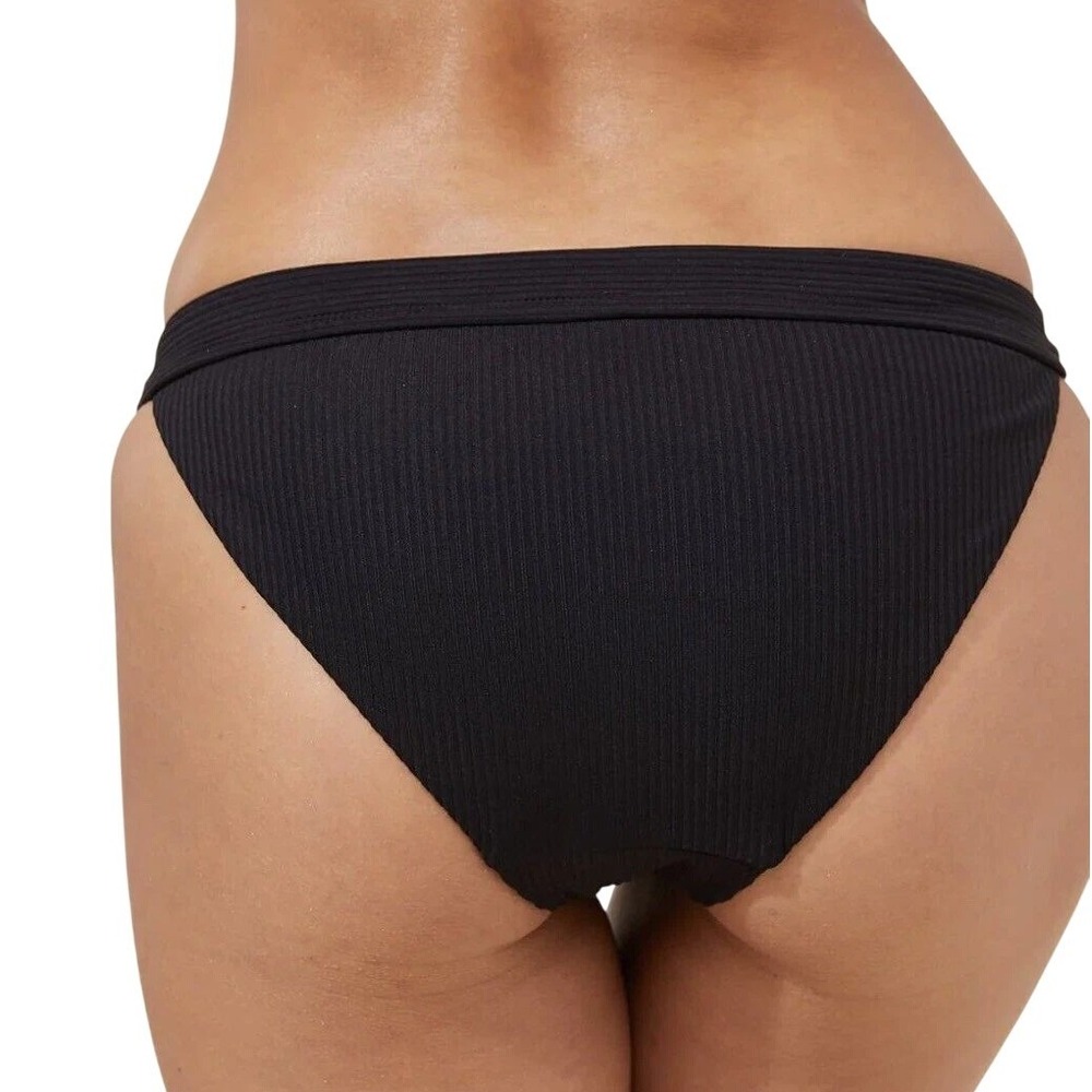 Andie Swim Banded Ribbed Cheeky Bikini Bottom Black Medium M NWT - Picture 2 of 9